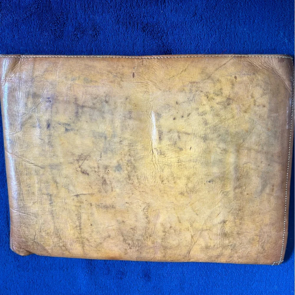 iPad Vintage Striped Leather and Fabric Clutch